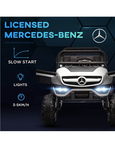 HOMCOM 12V Licensed Mercedes-Benz Kids Electric Ride On Car, Battery Powered Off-road Toy with Remote Control, Horns, Lights 370