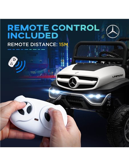HOMCOM 12V Licensed Mercedes-Benz Kids Electric Ride On Car, Battery Powered Off-road Toy with Remote Control, Horns, Lights 370 - pic 37548 | FastDaddyshop
