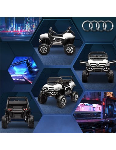 HOMCOM 12V Licensed Mercedes-Benz Kids Electric Ride On Car, Battery Powered Off-road Toy with Remote Control, Horns, Lights 370