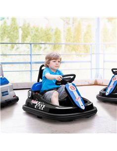 HOMCOM Electric Kids Bumper Car, 6V 360-Degree Rotation Waltzer Car, Black 370-282V70BK 2