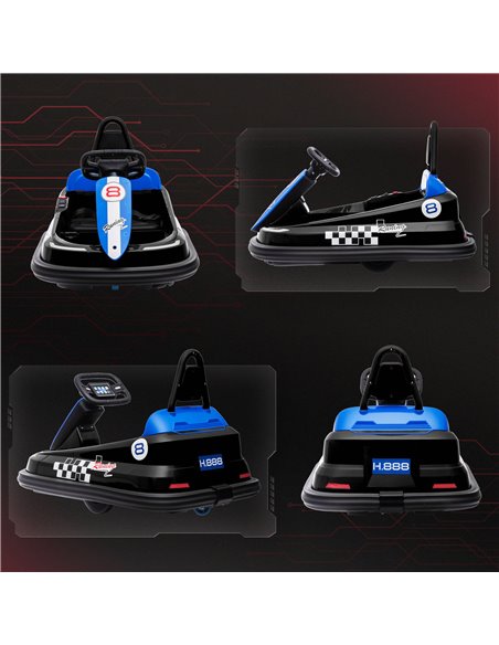 HOMCOM Electric Kids Bumper Car, 6V 360-Degree Rotation Waltzer Car, Battery Powered Ride on Car w/ 2 Speeds, Music, Gift for 18 - pic 37558 | FastDaddyshop