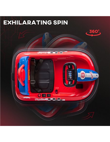 HOMCOM Electric Kids Bumper Car, 6V 360-Degree Rotation Waltzer Car, Battery Powered Ride on Car w/ 2 Speeds, Music, Gift for 18 - pic 37563 | FastDaddyshop