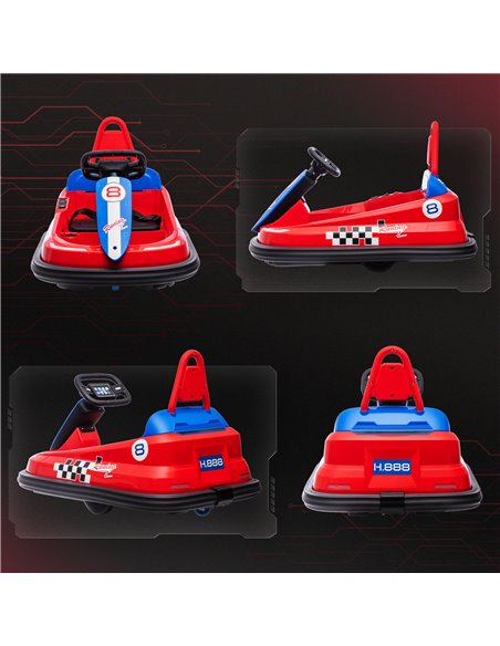 HOMCOM Electric Kids Bumper Car, 6V 360-Degree Rotation Waltzer Car, Battery Powered Ride on Car w/ 2 Speeds, Music, Gift for 18 - pic 37567 | FastDaddyshop