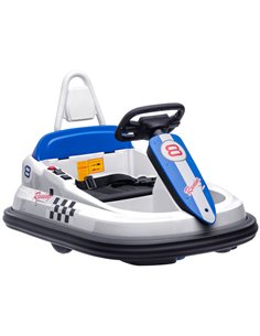 HOMCOM Electric Kids Bumper Car, 6V 360-Degree Rotation Waltzer Car, White 370-282V70WT