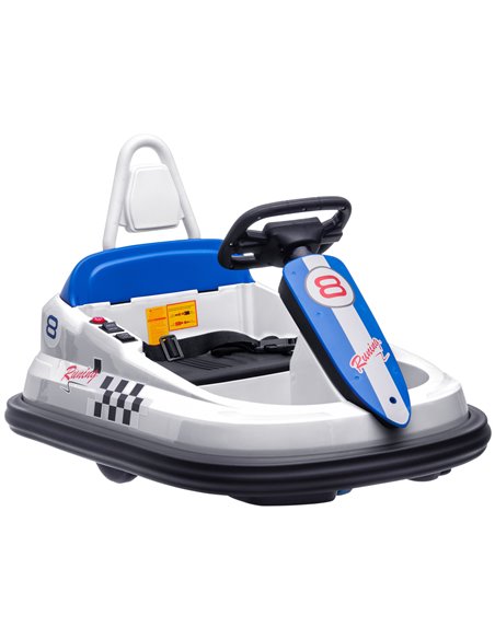 HOMCOM Electric Kids Bumper Car, 6V 360-Degree Rotation Waltzer Car, White 370-282V70WT - pic 37569 | FastDaddyshop