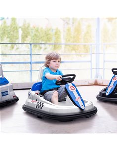 HOMCOM Electric Kids Bumper Car, 6V 360-Degree Rotation Waltzer Car, White 370-282V70WT 2