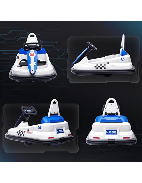 HOMCOM Electric Kids Bumper Car, 6V 360-Degree Rotation Waltzer Car, Battery Powered Ride on Car w/ Music, Horn, Lights for 18-4 - pic 37576 | FastDaddyshop