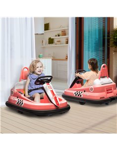 HOMCOM Electric Kids Bumper Car, 6V 360-Degree Rotation Waltzer Car, Pink 370-282V70PK 2