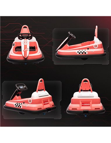 HOMCOM Electric Kids Bumper Car, 6V 360-Degree Rotation Waltzer Car, Battery Powered Ride on Car w/ 2 Speeds, Music, Horn, Gift 