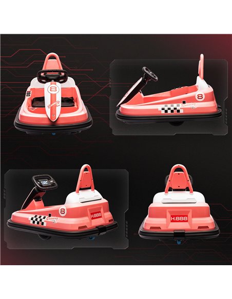 HOMCOM Electric Kids Bumper Car, 6V 360-Degree Rotation Waltzer Car, Battery Powered Ride on Car w/ 2 Speeds, Music, Horn, Gift  - pic 37585 | FastDaddyshop