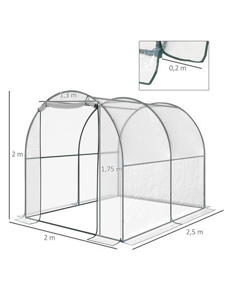 Outsunny Walk-in Polytunnel Greenhouse with Roll-up Door 01-0467 - pic 37589 | FastDaddyshop