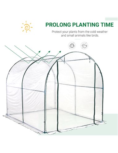 Outsunny Walk-in Polytunnel Greenhouse with Roll-up Door 01-0467