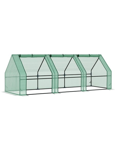 Outsunny 270 x 90 x 90 cm Steel Frame Poly Tunnel Steeple Greenhouse - Green 01-0469 - pic 37596 | FastDaddyshop