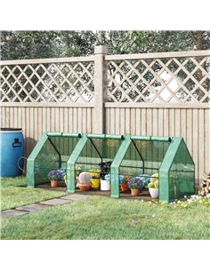 Outsunny 270 x 90 x 90 cm Steel Frame Poly Tunnel Steeple Greenhouse - Green 01-0469 2