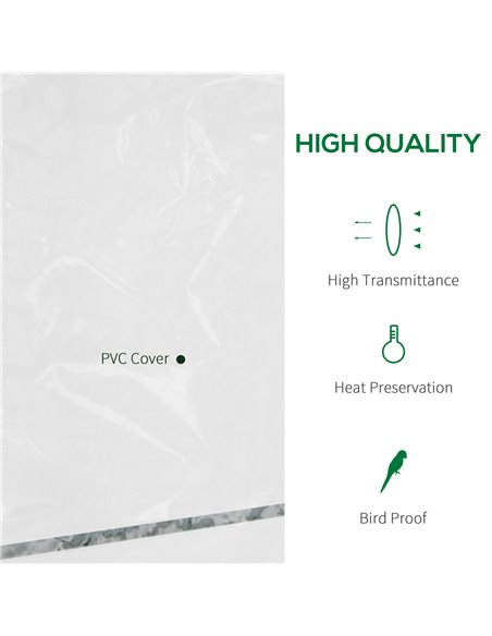 Outsunny 4 Tiers 8 Shelves Metal Frame Walk in Portable Greenhouse Transparent 143 L x 73W x 195H cm 01-0482 - pic 37608 | FastDaddyshop