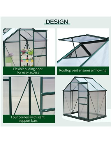 Outsunny Clear Polycarbonate Large Walk-In Greenhouse 845-057