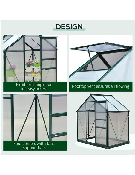 Outsunny Clear Polycarbonate Large Walk-In Greenhouse 845-057 - pic 37626 | FastDaddyshop