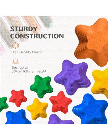 Outsunny 11pcs Balance Stepping Stones for Kids Starfish Style
