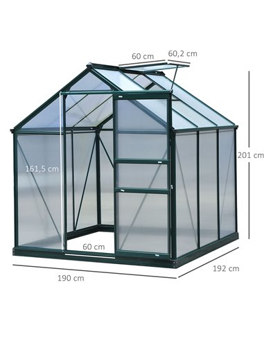 Outsunny Large Walk-In Polycarbonate Garden Greenhouse 845-058