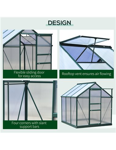 Outsunny Large Walk-In Polycarbonate Garden Greenhouse 845-058