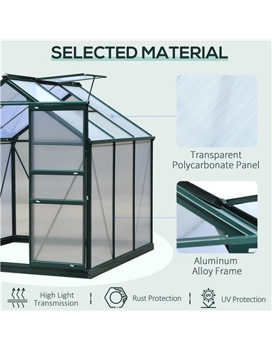 Outsunny Large Walk-In Polycarbonate Garden Greenhouse 845-058