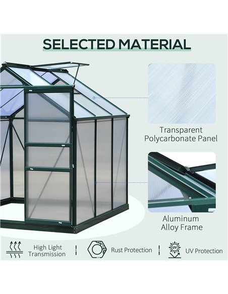 Outsunny Large Walk-In Polycarbonate Garden Greenhouse 845-058 - pic 37636 | FastDaddyshop