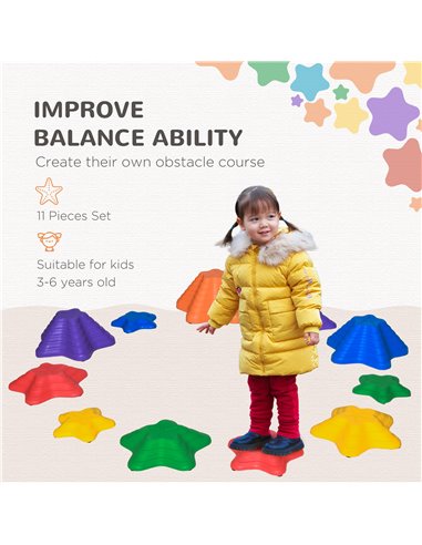 Outsunny 11pcs Balance Stepping Stones for Kids Starfish Style