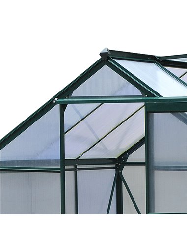 Outsunny Large Walk-In Greenhouse Polycarbonate Garden Greenhouse Plants Grow Galvanized Base Aluminium Frame w/ Slide Door, 6 x