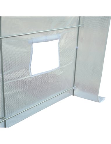 Outsunny 2.5 x 2 x 2 m Large Galvanized Steel Frame Outdoor Poly Tunnel Garden Walk-In Patio Greenhouse - White 845-071