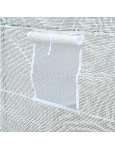 Outsunny Polytunnel Steel Frame Greenhouse Walk-in Greenhouse 3.5 L x 2 W x 2H m-White 845-072
