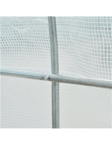 Outsunny Polytunnel Steel Frame Greenhouse Walk-in Greenhouse 3.5 L x 2 W x 2H m-White 845-072