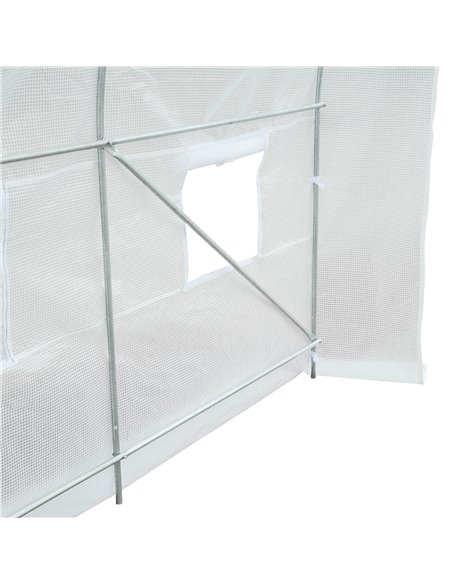 Outsunny Polytunnel Steel Frame Greenhouse Walk-in Greenhouse 3.5 L x 2 W x 2H m-White 845-072 - pic 37658 | FastDaddyshop