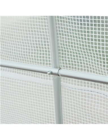 Outsunny 4.5 x 2 x 2 m Large Galvanised Steel Frame Outdoor Poly Tunnel Garden Walk-In Patio Greenhouse - White 845-073