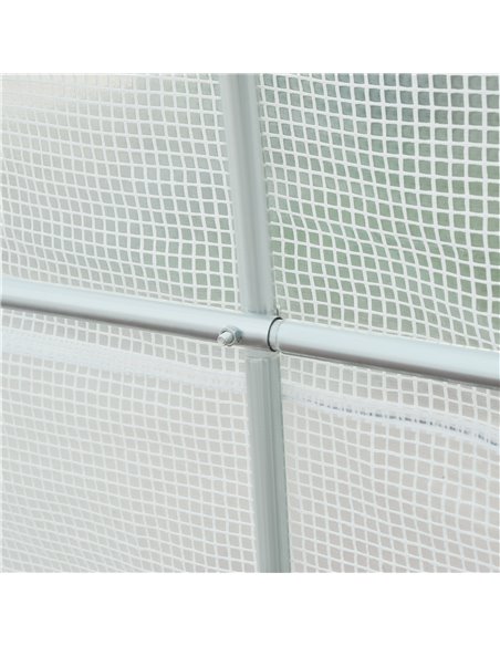 Outsunny 4.5 x 2 x 2 m Large Galvanised Steel Frame Outdoor Poly Tunnel Garden Walk-In Patio Greenhouse - White 845-073 - pic 37666 | FastDaddyshop