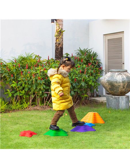 Outsunny 6pcs Balance Stepping Stones for Kids Starfish Style Non-slip Obstacle Course Stackable Balance Blocks Encourage Toddle - pic 3767 | FastDaddyshop
