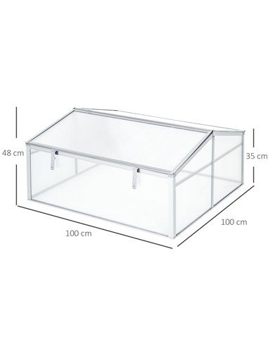 Outsunny Greenhouse Polycarbonate Grow House, Silver 845-082