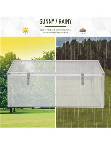Outsunny Greenhouse Polycarbonate Grow House, Silver 845-082