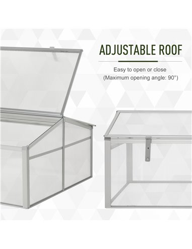 Outsunny Outdoor Greenhouse Polycarbonate Grow House Flower Vegetable Plants Raised Bed Garden Allotment Protector Aluminum Fram