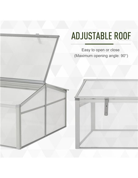 Outsunny Outdoor Greenhouse Polycarbonate Grow House Flower Vegetable Plants Raised Bed Garden Allotment Protector Aluminum Fram - pic 37672 | FastDaddyshop