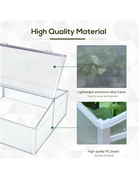 Outsunny Outdoor Greenhouse Polycarbonate Grow House Flower Vegetable Plants Raised Bed Garden Allotment Protector Aluminum Fram - pic 37673 | FastDaddyshop