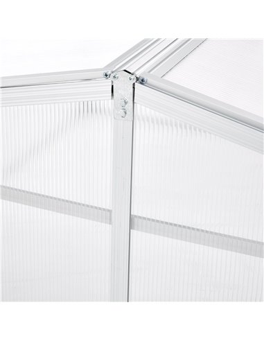 Outsunny Outdoor Greenhouse Polycarbonate Grow House Flower Vegetable Plants Raised Bed Garden Allotment Protector Aluminum Fram