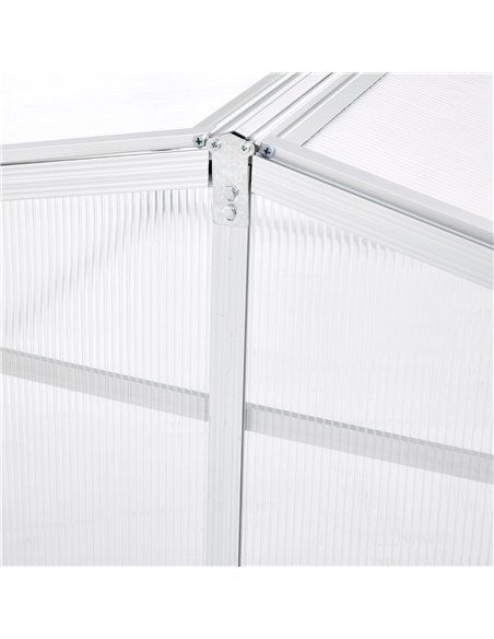 Outsunny Outdoor Greenhouse Polycarbonate Grow House Flower Vegetable Plants Raised Bed Garden Allotment Protector Aluminum Fram - pic 37674 | FastDaddyshop