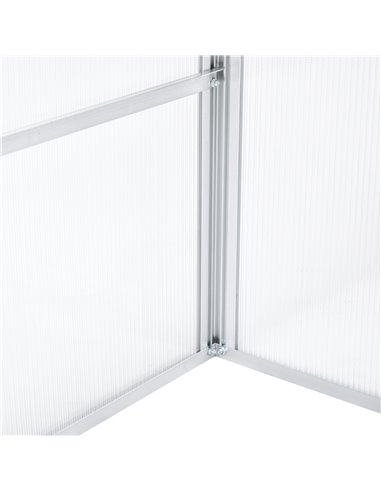 Outsunny Outdoor Greenhouse Polycarbonate Grow House Flower Vegetable Plants Raised Bed Garden Allotment Protector Aluminum Fram