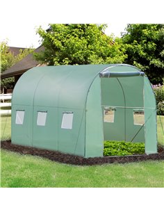 Outsunny Walk in Polytunnel Outdoor Garden Greenhouse with Windows and Door (3 x 2M) 845-146 2