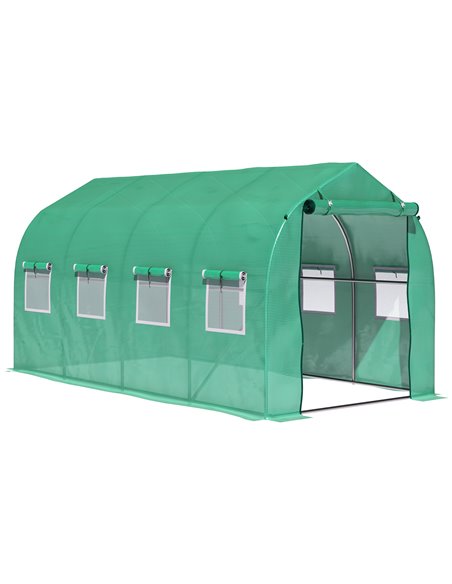 Outsunny Galvanised Frame Polytunnel Greenhouse with Windows and Door for Garden, Backyard (4 x 2M) 845-147 - pic 37695 | FastDaddyshop