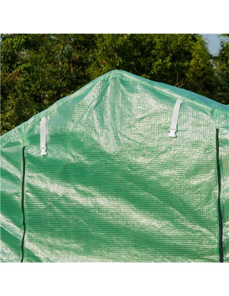 Outsunny Galvanised Frame Polytunnel Greenhouse with Windows and Door for Garden, Backyard (4 x 2M) 845-147 - pic 37702 | FastDaddyshop