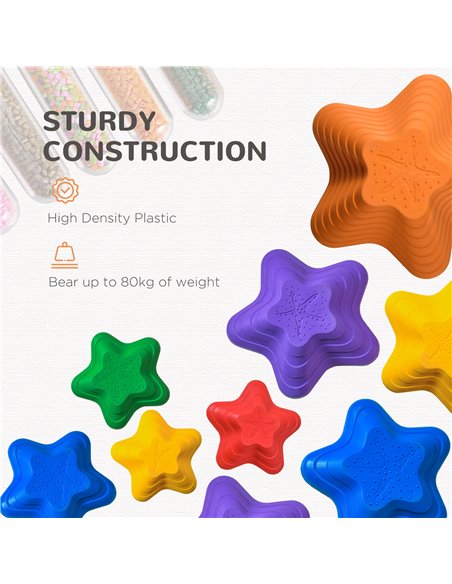 Outsunny 6pcs Balance Stepping Stones for Kids Starfish Style Non-slip Obstacle Course Stackable Balance Blocks Encourage Toddle - pic 3771 | FastDaddyshop