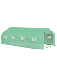 Outsunny 6 x 3 m Large Walk-In Garden Polytunnel Greenhouse, Green 845-011