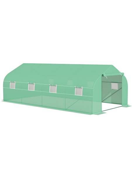 Outsunny 6 x 3 m Large Walk-In Garden Polytunnel Greenhouse, Green 845-011 - pic 37713 | FastDaddyshop