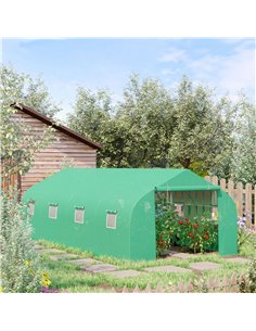 Outsunny 6 x 3 m Large Walk-In Garden Polytunnel Greenhouse, Green 845-011 2